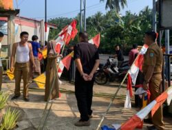 Perintah Desa Tebing Kandang Pasang Bendera Merah Putih Sambut HUT RI Ke – 79