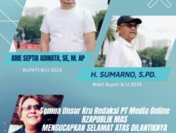 Selamat atas Dilantiknya Arie – Sumarno sebagai Bupati dan Wakil Bupati Kabupaten Bengkulu Utara