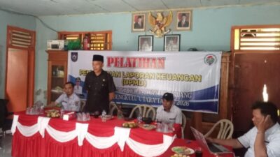 Pemdes Teluk Ajang menggelar pelatihan penyusunan laporan keuangan desa Untuk Tahun Anggaran 2026