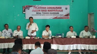 Pemdes Tebing Kandang Gelar Pelatihan Sosialisasi Hukum Bagi Masyarakat Tahun Anggaran 2026