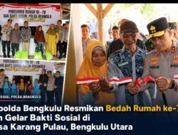 Kapolda Bengkulu Resmikan Bedah Rumah ke-78 dan Gelar Bakti Sosial di Desa Karang Pulau BU