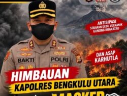 Antisipasi Debu Vulkanik dan Asap Karhutla, Kapolres Bengkulu Utara Imbau Warga Gunakan Masker